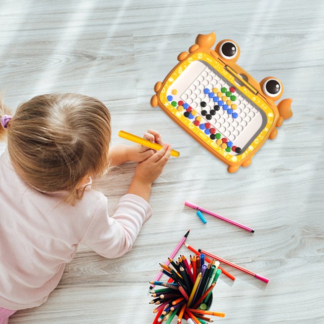 Tablero De Dibujo Tablero De Dibujo De Bricolaje Con Forma De Cangrejo De Plástico Con Bolígrafo Magnético Y Cuentas Para Niños Y Niñas Ndcxsfigh libre de BPA
