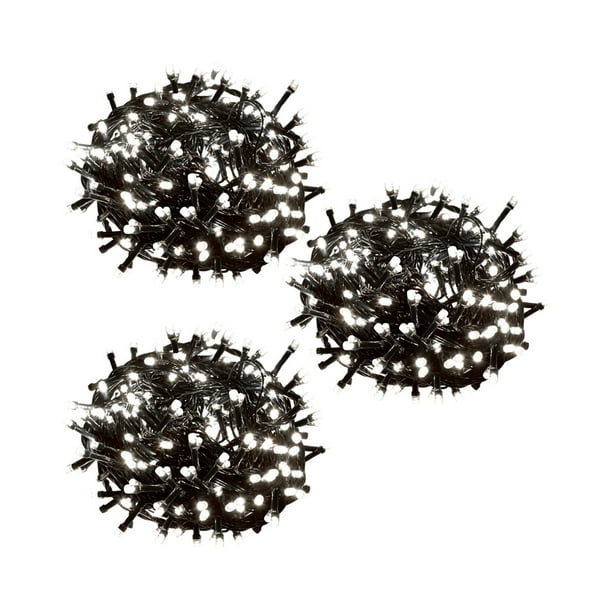 Serie Navideña Decorativa Luz Led Blanca Importadora La Merced 500 Focos 8 funciones 23 m Paquete 3 pz