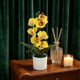 thumbnail image 5 of Gumesh Artificial Orchid Flowers,Potted Orchid Flowers with Plastic Vase for Table Centerpiece Home Decor Office Wedding Party Decoration(Yellow), 5 of 7
