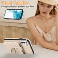 thumbnail image 4 of Compatible with Samsung Galaxy S21 FE 5G Wallet Phone Case Screen Protector Ring Crossbody Strap Stand Credit Card Holder RFID Cell Cover for S 21 EF S21FE5G UW S21FE 21S 6.4 inch Women Girls Beige, 4 of 9
