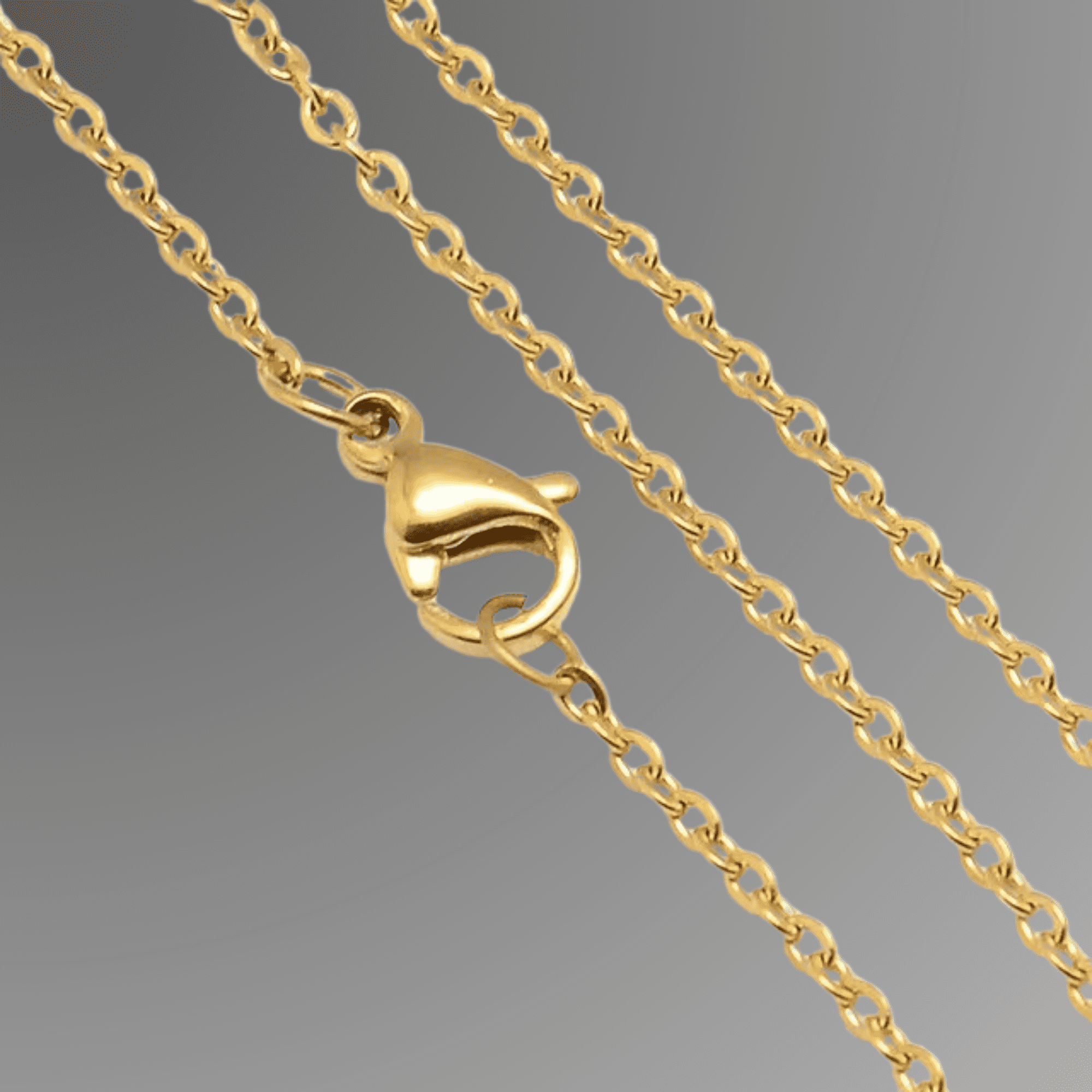 18K Gold PVD Stainless Steel Cuban Necklace, 3.5mm Width, 18-Inch Length