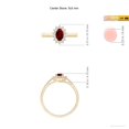 thumbnail image 6 of Angara Lab Grown Ruby Ring with Lab Diamond Halo in 14K Yellow Gold for Women (Size-5x3mm) | Princess Diana Lab Created Ruby Ring (Ring Size - 4.5), 6 of 9