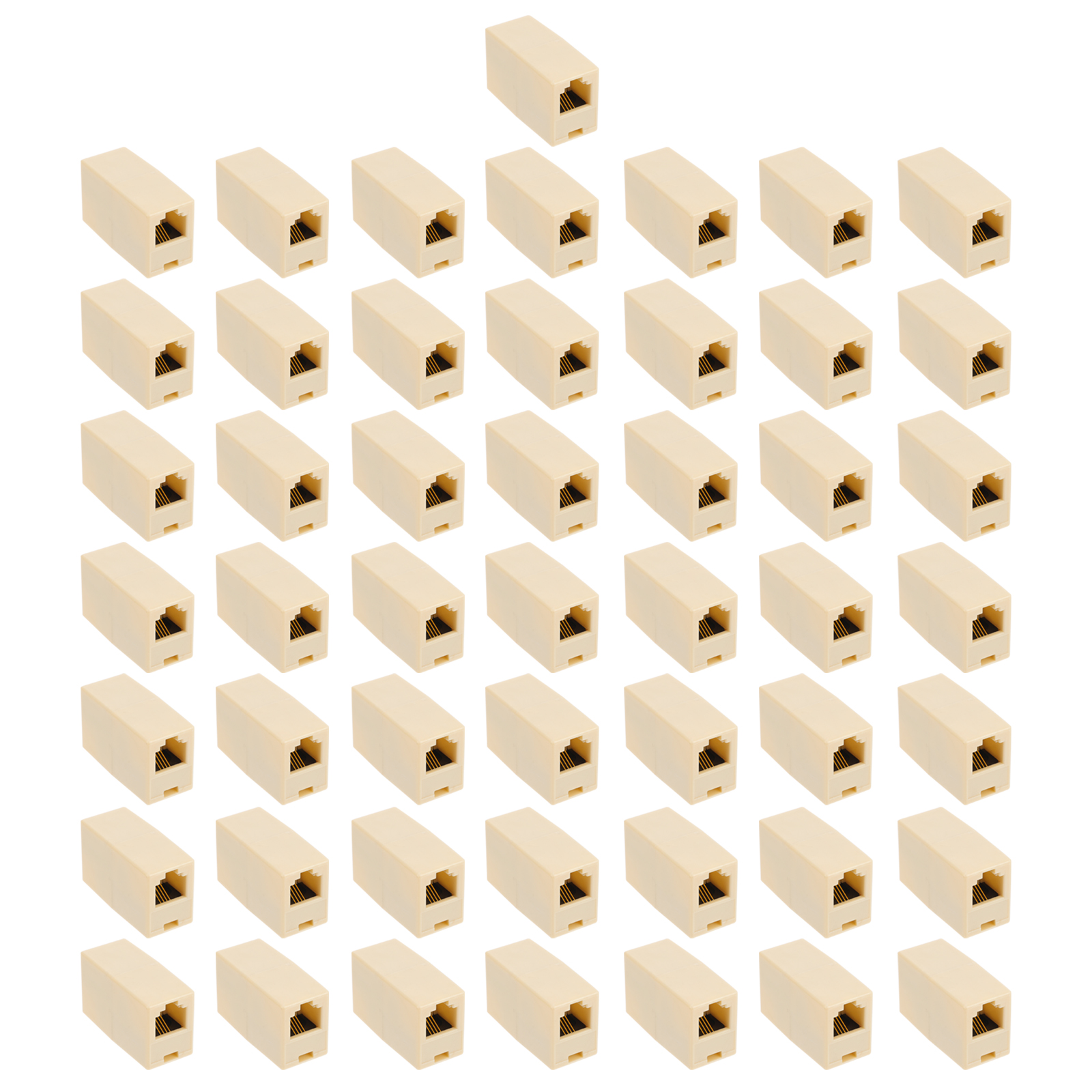 50 PCS RJ11 Connectors Phone Line Connector Straight Extension Cord