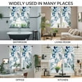 thumbnail image 3 of Navy Blue Leaves Swag Valances for Windows 2 Pack, Kitchen Window Curtains 36 Inch Length, Summer Botanical Farmhouse Watercolor Leaf Privacy Swag Curtains for Living Room/Bathroom 36"x36", 3 of 8