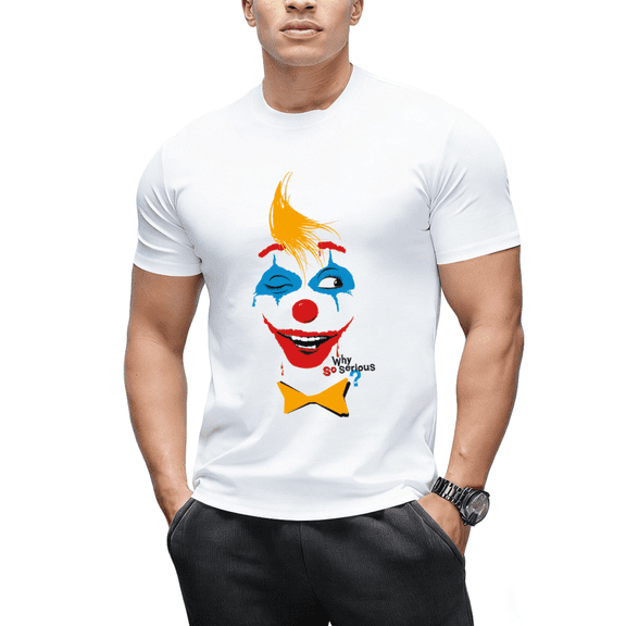 Men's Funny Joker Graphic Cotton Short Sleeve T-Shirt, Classic Fit Casual Daily Tee