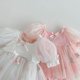 thumbnail image 4 of Body dulce de verano para niñas, mono infantil de malla bordada, mangas abullonadas de encaje, vestido de princesa de cumpleaños de una pieza para niños pequeños, 4 of 6