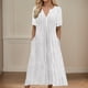 thumbnail image 1 of WILLBEST Vestidos De Verano Para Mujer Vestido Largo De Verano Vestido De Mujer Manga Corta Playa Cuello En V Con Botones Vestido Casual Con Bolsillos Vestidos Bohemios Vestidos Largos Elegantes, 1 of 3