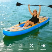 HHSJZWCY 10 ft Inflatable Kayak with Detachable Seat, SUP-Kayak Set Boat for Fishing, Touring