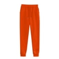 thumbnail image 5 of CIENVNSTG Unisex Hoodies Tracksuit Solid Color Drawstring Sweatsuit Sweatshirt and Sweatpant for Women Men 2 Piece Sets Pullover Sweater Orange M, 5 of 6