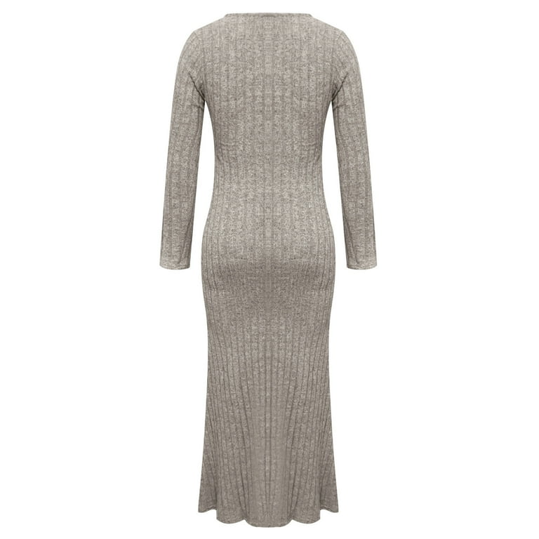 bilbao long sleeve mini dress burgundy Knitted Bodycon Sweater Dress main image 1