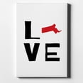 thumbnail image 1 of Massachusetts - Love Red & Black - 8" x 10" - Decorative Canvas Wall Art - White Edge - 5/8" Gallery Wrapped, 1 of 2