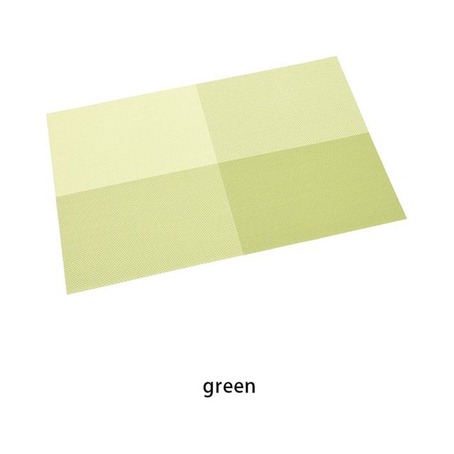 Baohd Stripe Placemats Simple Style PVC Tableware Heating Insulation Dining Hall Anti-slide Table Mat Kitchen Tablecloth Green