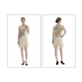 thumbnail image 3 of Summer Dress For Women 1920s Vintage Flapper Great Gatsby Fringe Beaded Dresses Prom Cocktail Prom Sequin Tassels Size S-3XL,Apricot,L, 3 of 7