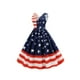 thumbnail image 2 of VISgogo Vestido sin mangas casual para mujer Vestido elegante con estampado de estrellas a rayas con dobladillo grande para fiesta de verano VISgogo moda, 2 of 9