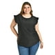 thumbnail image 1 of Blusa con manga de olan y moño en espalda Roman Fashion /Tallas Extras, 1888 (Negro) negro 38, 1 of 6