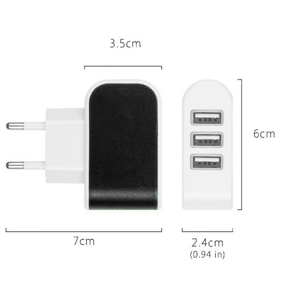 Phone Charger Portable USB Charger Block,3-Port USB A Charger, Fast Multi-Device Charger, Must-Have 3.1A USB Port Wall Home Travel AC Charger Adapter For EU Plug Travel Essentials