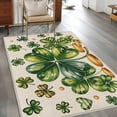 thumbnail image 2 of St Patrick's Day Area Rugs 4'x6', Washable Small Throw Rugs for Office Bathroom, Green Shamrock Leaf Gold Coin Retro Beige Indoor Outdoor Rug Non-Slip Low Pile Carpet Runner Reversible Floor Mats, 2 of 8