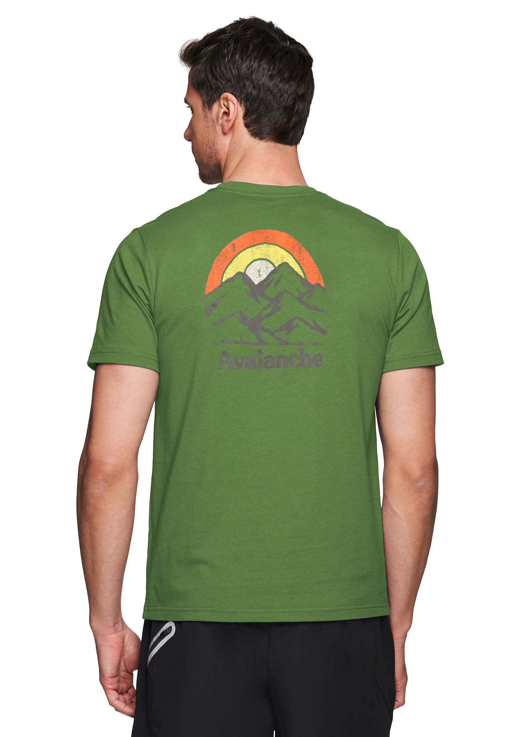 Avalanche Men's Short Sleeve Cotton Blend Retro Sunset Logo Graphic Tee