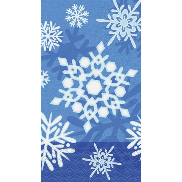 Winter Snowflake Holiday Guest Towels, 16Count