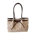 thumbnail image 3 of Bolso de hombro para mujer, moderno, ligero y versátil, estilo hobo con estampado de lunares, ideal para fiestas y para ir al trabajo. Beige, 3 of 9