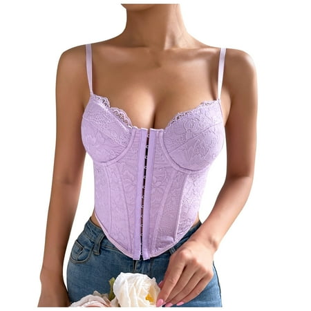 

YDKZYMD Women S Wireless Bralette Longline Comfort Bralettes Floral Lace Front Closure Breathable V Neck Bra Crop Top