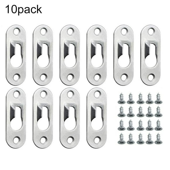 10pcs/set Picture Frame Hangers Hanging Bracket Plate Heavy Duty Keyhole