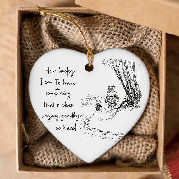 Christmas Tree Decor，Gifts for Teacher Friends Mom Dad Anut Uncle Grandparents Godparents-Sometimes The Smallest Things-Ceramic Heart Ornament Keepsake Sign Plaque Decor