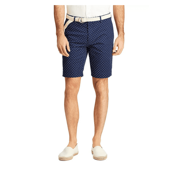 $115 RLX Ralph Lauren Men's, Classic Performance Polka Dot Golf Shorts, Navy, 36
