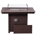 thumbnail image 2 of WestinTrends Helios 46" Modern Outdoor Patio Gas Propane Rectangular Fire Pit Table, Dark Brown, 2 of 14