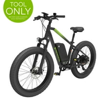 Greenworks 60V Electric Mountain Bike for Adults & Teens, 26" Fat Tires, 7-Speed, Green (No Battery)