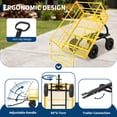 thumbnail image 6 of Heavy Duty Steel Garden Dump Cart – 1500 lbs Capacity 3-in-1 Metal Utility Yard Wagon – 13" All-Terrain Wheels – Removable Mesh Panels & 180° Rotating Handle – Gardening, Lawn & Plant, 6 of 7