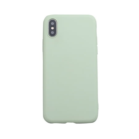 Naierhg Solid Color Silicone Phone Case Cover Protector for iPhone XS Max/XS/X/7/8/7P/8P,Green for iPhone X
