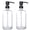 Matte Black, variant on 2 Pack Thick Clear Glass Pint Jar Soap Dispenser with Matte Black Stainless Steel Pump, 16ounce Clear  Round Bottles Dispenser with Rustproof Pump for Essential Oil, Lotion Soap