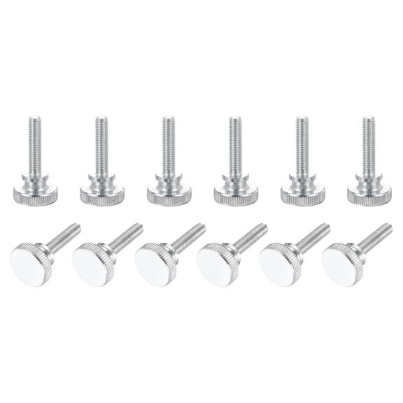 Uxcell M6 x 25mm Knurled Thumb Screws, 12Pcs Metric Knurled Head Bolts Thumb Screw with Shoulder Grip Knobs Fasteners Tighten Thread Fasteners for TV Monitor Mount
