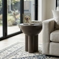 thumbnail image 3 of Sculptural Concrete Small End Side Table for Living Room or Bedroom - Decorative Night Stand for Small Spaces, Home, and Patio - Bedside Drink Table for Sofa or Chair Placement Display - 18", Gray, 3 of 12