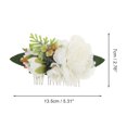 thumbnail image 2 of Unique Bargains 1 Pc Women's Reusable Simulated Flowers Side Comb for Parties White Polyester Fabric Iron, 2 of 4