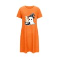 thumbnail image 4 of Cxenplz Nightgowns for Women Short Sleeve T Shirt Sleep Dress Comfy Round Neck Sleepshirt Sleepwear Halloween Print Lounge Pullovers Nightshirt on Clearance, 4 of 4