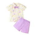 thumbnail image 2 of FASHOFT Toddler Boy Easter Outfit Short Sleeve Cute Rabbit Graphic Tees Shorts Set Summer Casual Gentleman Outfits Set Purple 1-2 Years, 2 of 7