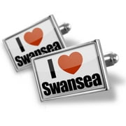 Cufflinks I Love Swansea region: Swansea, Wales - NEONBLOND