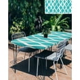 thumbnail image 3 of Teal Wave Rectangle Tablecloth, Waterproof Elastic Fitted Table Covers for 3 Foot Tables, 24x36inch Decorative Tablecloths for Picnic, Camping, Indoor, Outdoor, Modern Abstract Art Farmhouse, 3 of 6