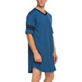 thumbnail image 3 of Men Cotton V-Neck Sleep Shirt Loose Nightshirt Pyjamas, 3 of 6