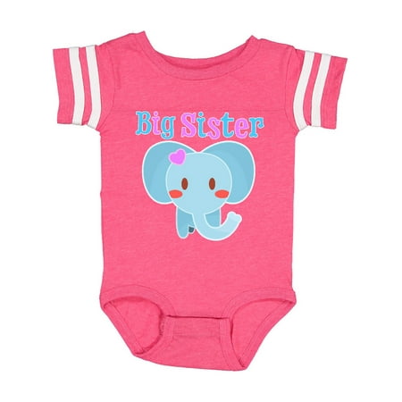 

Inktastic Big Sister elephant Gift Baby Girl Bodysuit