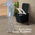 thumbnail image 3 of TICOZE Black Square Smart Toilet with Built-in Tank for Bathroom, Remote Control, Tankless Bidet Toilet with Foot Touching Lid Opening, Auto Flush, Heated Seat, LED Digital Display, User Memory, 3 of 11