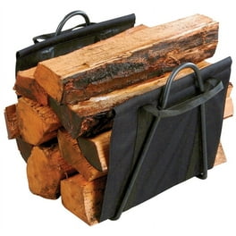 Panacea 15216 Black Fireplace Log Tote With Steel Stand Panacea 15216 Black Fireplace Log Tote With Steel Stand