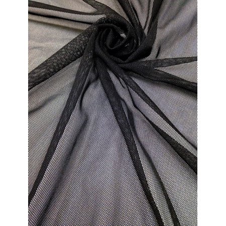 Small Micro Hole See Through Stretch Nylon Spandex Mesh Power Net Fabric (Black)