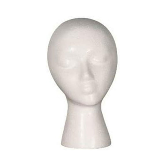 SSWBasics Female White Styrofoam Mannequin Head Stand - Ideal Styrofoam Head for Wigs  High-Quality Foam Heads for Wigs  Perfect Styrofoam Wig Head for Styling and Display 11½” Height