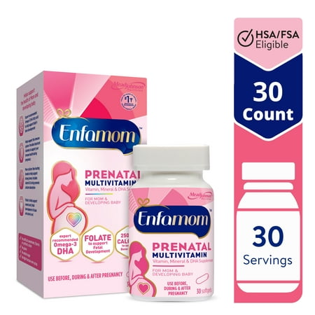 Enfamom Prenatal Vitamin Supplement for Pregnant and Lactating Women from Enfamil, 30 Softgels, Omega-3 DHA + Folate + Calcium