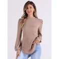 thumbnail image 4 of DARING DIVA Women's Puff Long Sleeve Casual Work Blouses XS Pink, 4 of 6