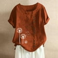 thumbnail image 2 of Summer Savings Fashion Woman Rounk Neck Short Sleeve Blouse T-Shirt Printing Loose Tops, 2 of 4