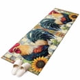 thumbnail image 2 of 2'x6' Rug Runners for Hallways Kitchen, Vintage Rooster Non Slip Entryway Beside Floor Carpet Runner, Yellow Sunflower Watercolor Animals Washable Laundry Room Bedroom Throw Rugs Mat for Family Pet, 2 of 8